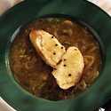 Vidalia Onion and Leek Soup with Wisconsin Pepato Cheese