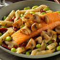 Mushroom, Edamame and Salmon Penne